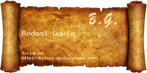 Bodosi Gyula névjegykártya